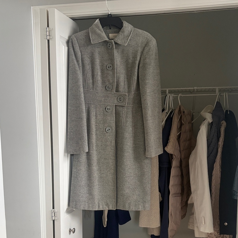 Merona Gray Polka Dot Lined Coat